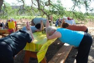 yoga at the table